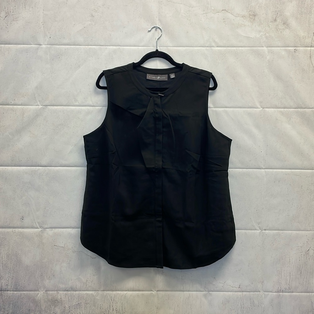 Elizabeth & Clarke, Hidden Button, Dressed Up, Tank Blouse, Color Black (18W)